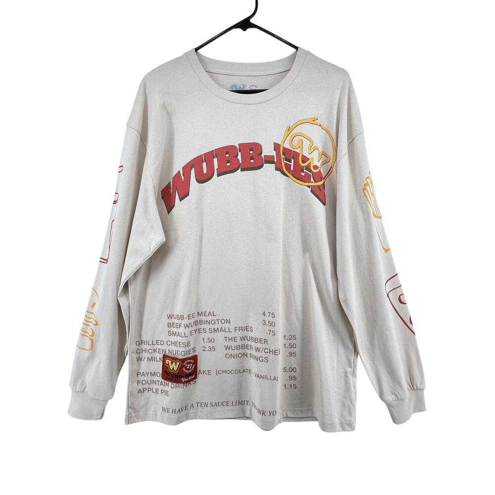PaymoneyWubby Merch Long Sleeve Shirt Size Large Wubby-ee Menu Graphic